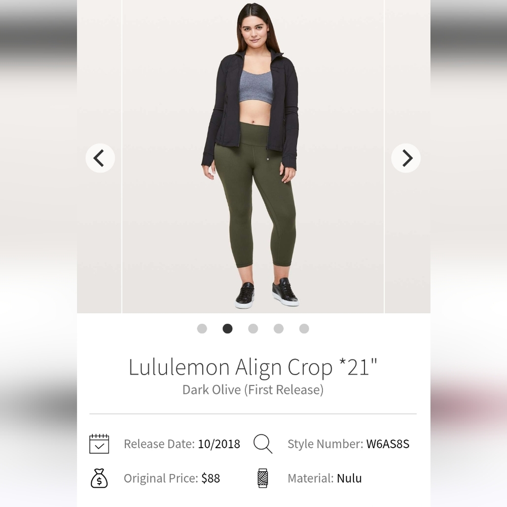 lululemon athletica Women's Dark Olive Crop Pants